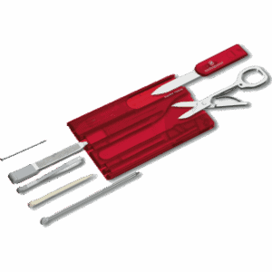 NAVAJA VICTORINOX 0.7100.T SWISSCARD ROJA TRANSPARENTE