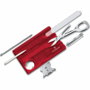 NAVAJA VICTORINOX 0.7240.T SWISSCARD NAILCARE ROJO TRANSPARENTE