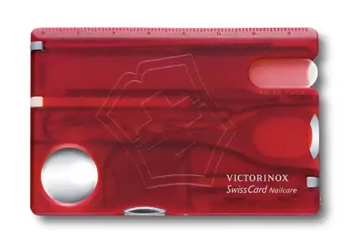 NAVAJA VICTORINOX 0.7240.T SWISSCARD NAILCARE ROJO TRANSPARENTE