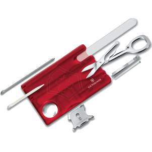 NAVAJA VICTORINOX 0.7240.T SWISSCARD NAILCARE ROJO TRANSPARENTE