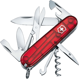 NAVAJA VICTORINOX 1.3703.T CLIMBER ROJO TRANSLUCIDO
