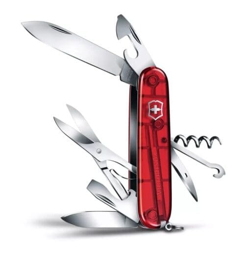 NAVAJA VICTORINOX 1.3703.T CLIMBER ROJO TRANSLUCIDO