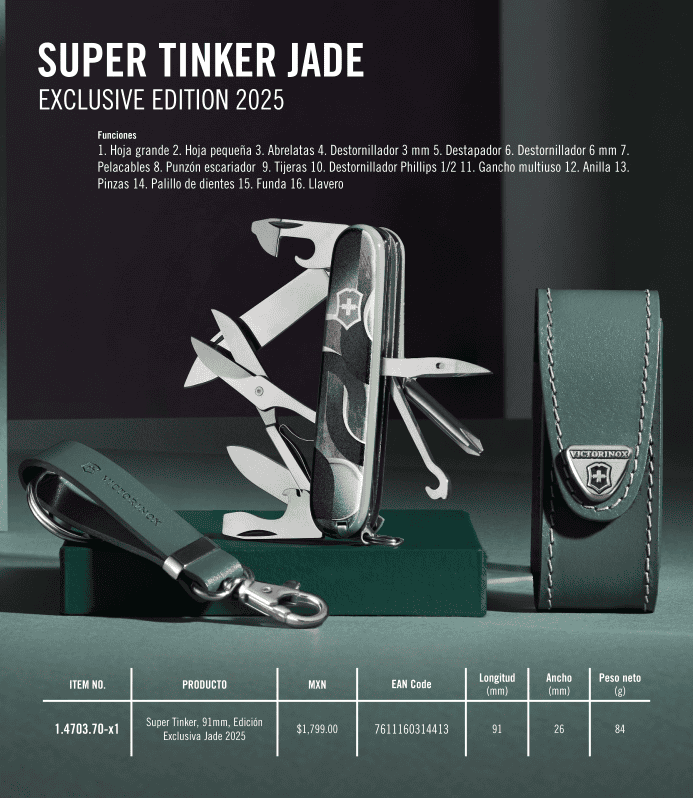 NAVAJA VICTORINOX 1.4703.70-x1 SUPER TINKER JADE EDICION 2025