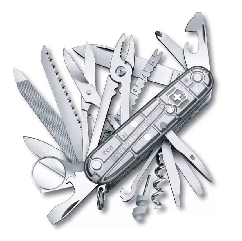 NAVAJA VICTORINOX 1.6794.T7 SWISSCHAMP SILVER TECH PLATA TRANSP