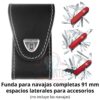 Funda para Navaja Victorinox 500757 de Piel Negra Para Modelos 1.6 con Espacios Laterales para Accesorios
