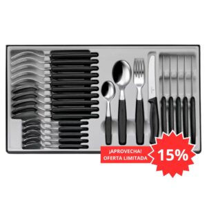 Juego de cubiertos Victorinox para mesa 6.7833.24  con 24 pz Classic color Negro