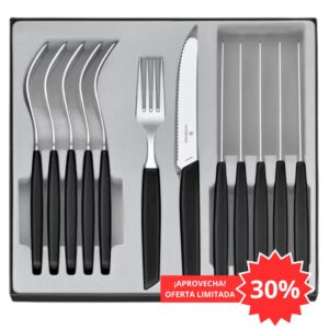Juego de cubiertos Victorinox para mesa 6.9093.11W.12  con 12 pz Modern color Negro