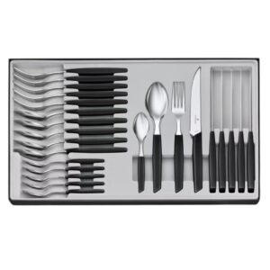 Cubiertos Victorinox 6.9093.12W.24 Juego de mesa 24 pz Modern Negro con punta