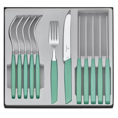 6.9096.11W41.12 Cubiertos Victorinox 6.9096.11W41.12 Juego de mesa 12 pz Modern Verde Menta