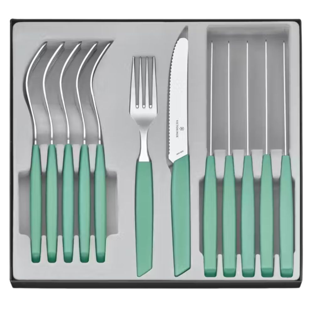 Cubiertos Victorinox 6.9096.11W41.12 Juego de mesa 12 pz Modern Verde Menta