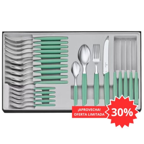 Juego de cubiertos Victorinox para mesa 6.9096.11W41.24  con 24 pz Modern color Verde Menta