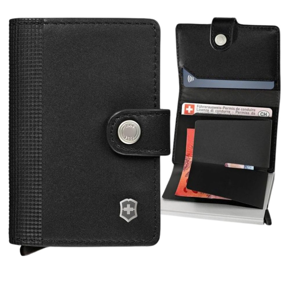 612681 Tarjetero y Billetera Victorinox 612681 Altius Secrid Leather Negro