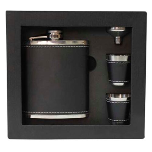 Licorera Acero 192 ml Embudo y Dos Vasos 87200 Caja Presentación para Regalo