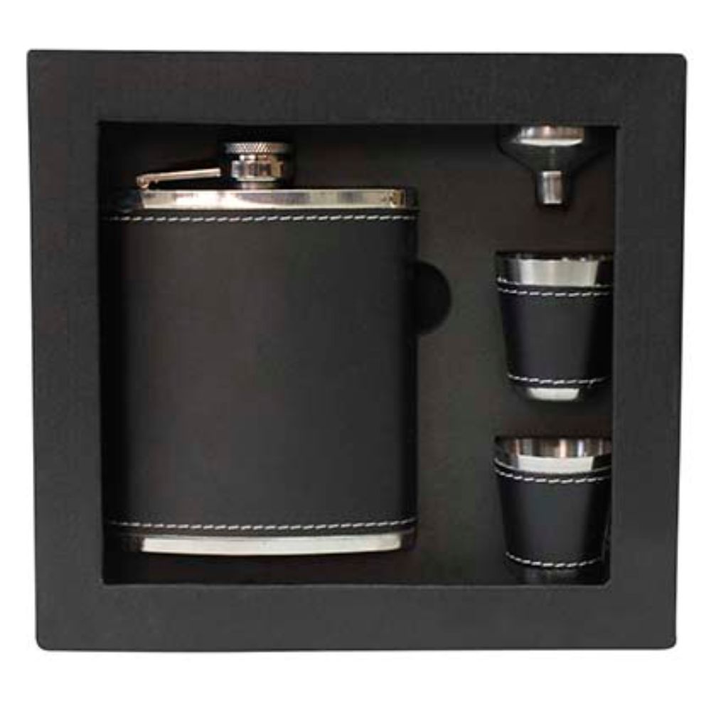 Licorera Acero 192 ml Embudo y Dos Vasos 87200 Caja Presentación para Regalo