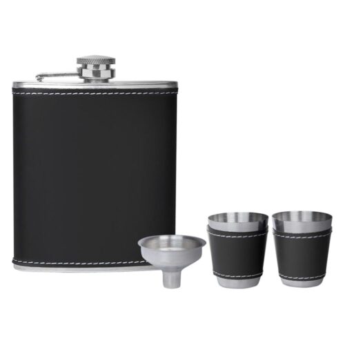 Licorera Acero 192 ml Embudo y Dos Vasos 87200 Caja Presentación para Regalo