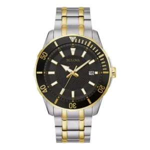 Reloj Bulova 98B394 Para Hombre 238 102574 BULOVA 98B394 RELOJ DE PULSO CABALLERO ACERO COMB CAR NEGRA BISEL GIRATORIO 98B394 Para Hombre