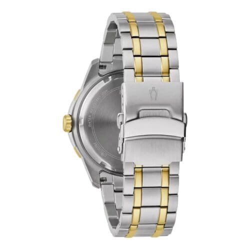 102574 BULOVA 98B394 RELOJ DE PULSO CABALLERO ACERO COMB CAR NEGRA BISEL GIRATORIO 98B394 Para Hombre