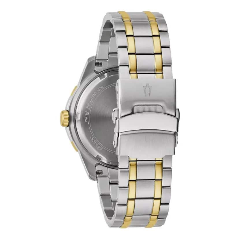 102574 BULOVA 98B394 RELOJ DE PULSO CABALLERO ACERO COMB CAR NEGRA BISEL GIRATORIO 98B394 Para Hombre